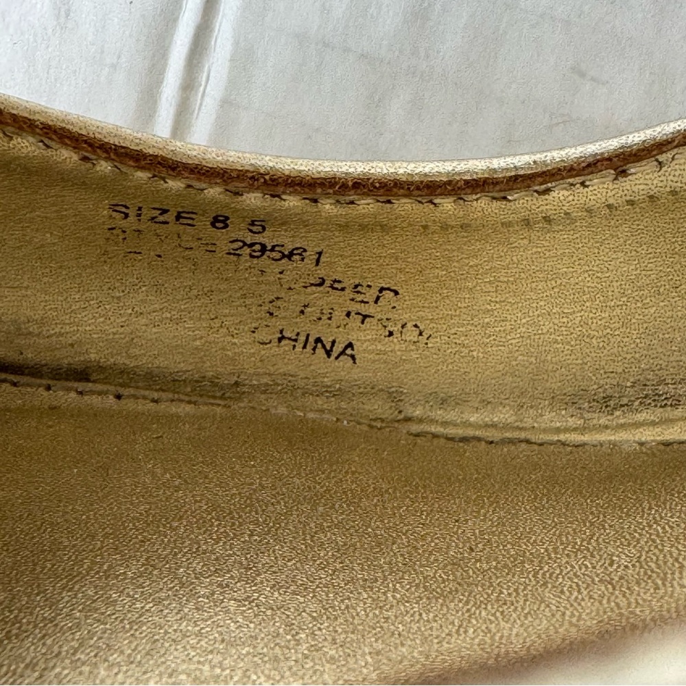 Lilly Pulitzer gigi gold metallic wedge sandal heels singback 8.5 - Picture 12 of 13